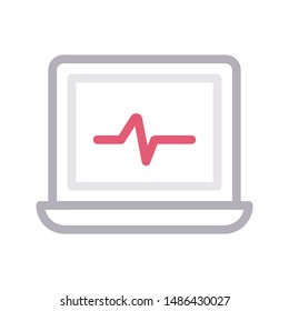online pulses colour line vector icon