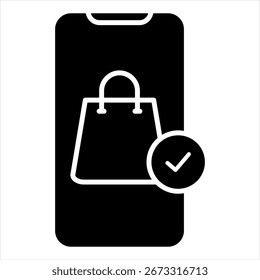Compra en línea Glyph Icon Ilustración vectorial