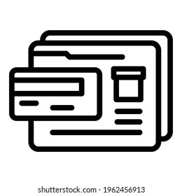 Online purchase icon. Outline Online purchase vector icon for web design isolated on white background