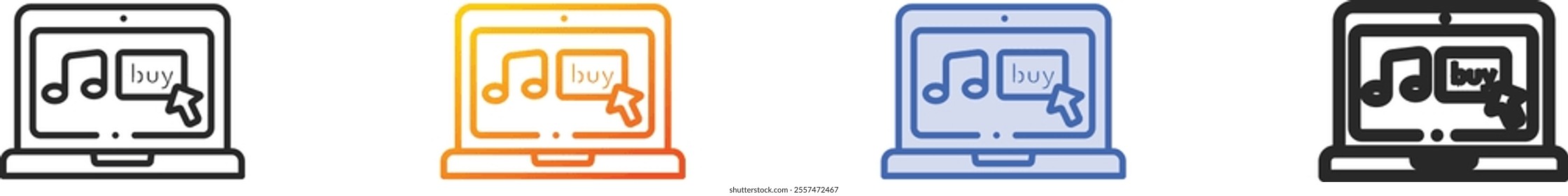 online purchase icon.Thin Linear, Gradient, Blue Stroke and bold Style Design Isolated On White Background