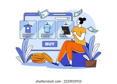 Online Purchase Illustration concept. Flat illustration isolated on white background