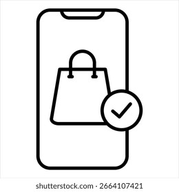 Online Purchase Outline Icon Vector Illustration