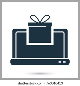 Online purchase simple icon for web and mobile design