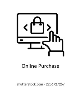 Online Purchase Vector Outline icon for your digital or print projects. stock illustration