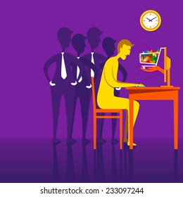 on-line purchase vegetable using internet design concept vector