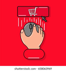 online purchases through the Internet vector illustration icon.