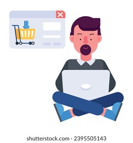 Icono plano de compra en línea para uso premium 