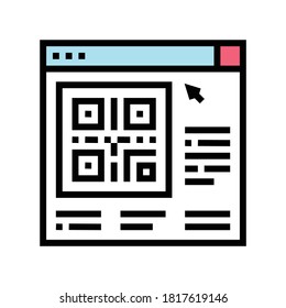 vector de icono de color de código qr en línea. signo de código qr en línea. ilustración de símbolo aislado