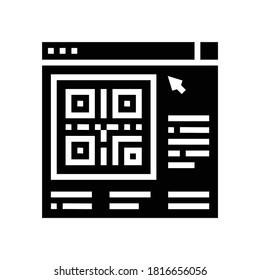 Online qr Code Glyphsymbol Vektorgrafik. Online-Qr-Codezeichen. isoliertes Kontursymbol
