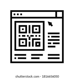 vector de icono de línea de código qr en línea. signo de código qr en línea. símbolo de contorno aislado ilustración negra