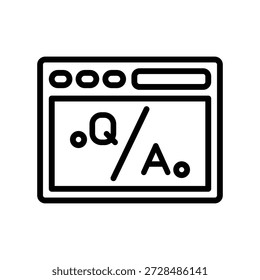 Online question answer icon, Line Vector graphics