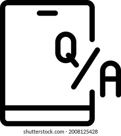 online question answers vector thin line icon