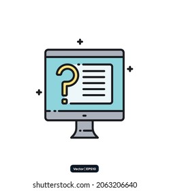 Online Question icon. Messaging and communication Icon. Contains such Icons as Meeting, Conference Call, Agreement, Chat and more.