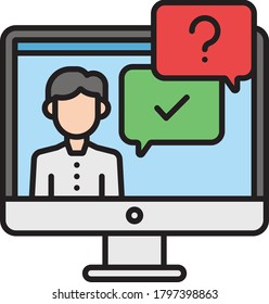Online question icon vector illustration design
