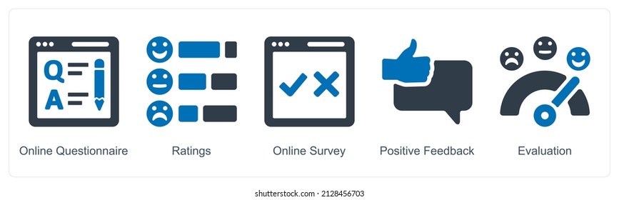 Online Questionnaire And Evaluation Icon Concept
