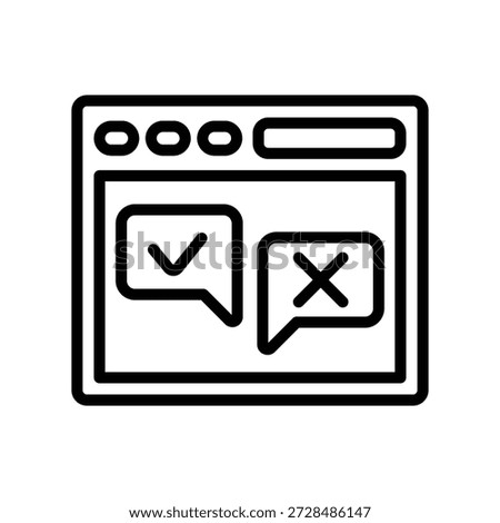 Online questionnaire icon, Line Vector graphics