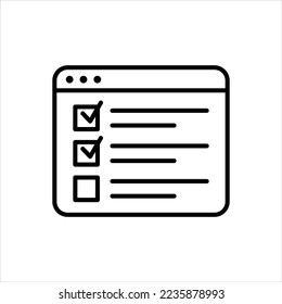 Online questionnaire icon vector graphic illustration