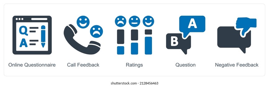 Online Questionnaire And Negative Feedback Icon Concept