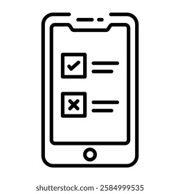 Online quiz icon in linear style 