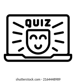 Online Quiz Icon Outline Vector. Exam Game. Survey Time