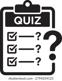 Online quiz questionnaire test checklist vector icon
