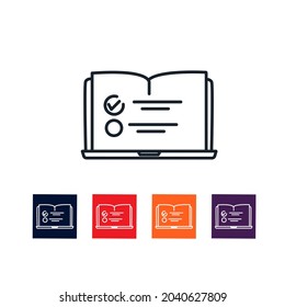 Online Quiz thin line icon stock illustration