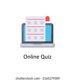 Online Quiz Vector Flat Icon For Web Isolated On White Background EPS 10 File