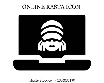 online Rasta icon. Editable online Rasta icon for web or mobile.