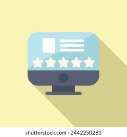 Online rating product icon flat vector. Best corporate rule. Company digital book