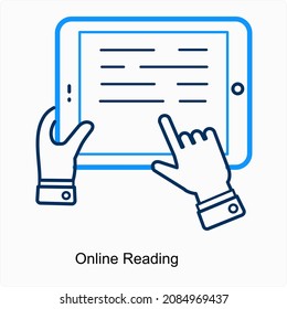 Online Reading and Classes Icon Concept