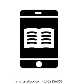 online reading glyph flat vector icon