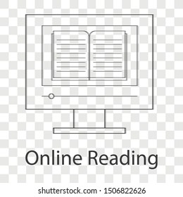 Online reading icon concept on transparency background. Flat vector illustration use for your web page