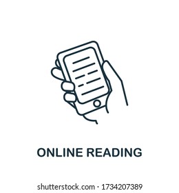 Online Reading icon from education collection. Simple line Online Reading icon for templates, web design and infographics