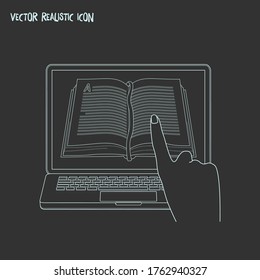 Zeilenelement des Online-Lesesymbols. Vektorgrafik der Online-Lesesymbole einzeln auf sauberem Hintergrund für Ihr Logo für Ihre Web-App.