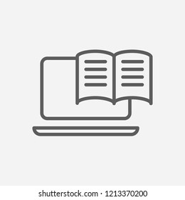Online reading icon line symbol. Isolated vector illustration of  icon sign concept for your web site mobile app logo UI design.