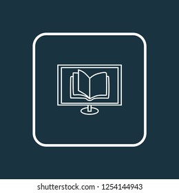 Online reading icon line symbol. Premium quality isolated e-learning element in trendy style.