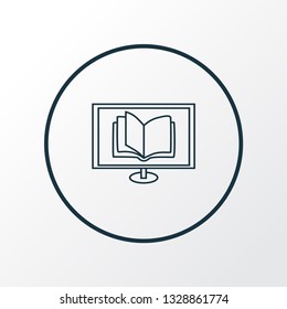 Online reading icon line symbol. Premium quality isolated e-learning element in trendy style.