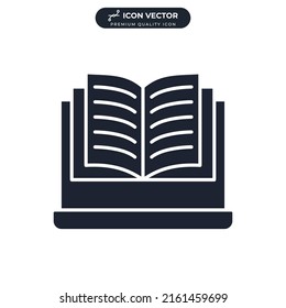 online reading icon symbol template for graphic and web design collection logo vector illustration