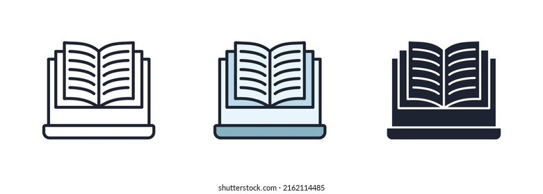 online reading icon symbol template for graphic and web design collection logo vector illustration