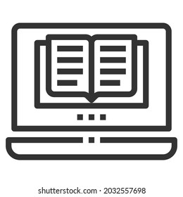 ONLINE READING LINE ICON .
