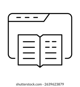Online Reading Line Icon. E-learning, Education, Teaching, Online Study Icons Editable Stroke Vector Illustration