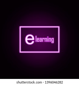 online reading neon icon. Elements of education set. Simple icon for websites, web design, mobile app, info graphics