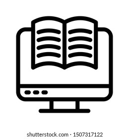 online reading thin line vector icon