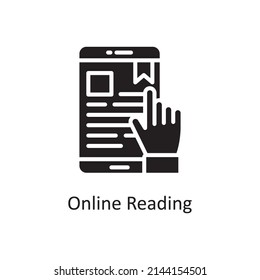Online Reading vector Solid Icon Design illustration. Educational Technology Symbol on White background EPS 10 File