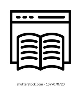 online reading vector thin line icon 