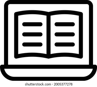 online reading vector thin line icon