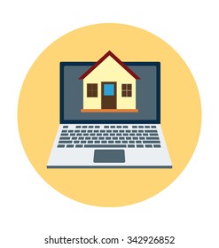 Online Real Estate Colored Vector Illustration 