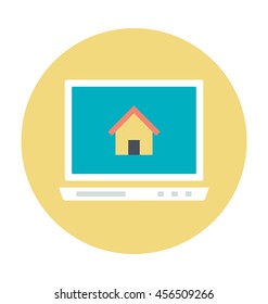 Online Real Estate Colored Vector Illustration