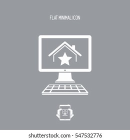 Online real estate - Favourite house - Vector flat icon