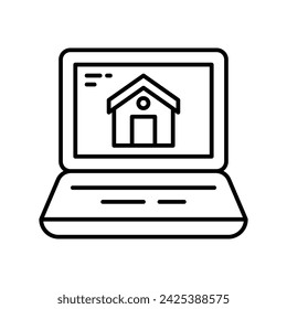 Online Real Estate icon vector stock illustration